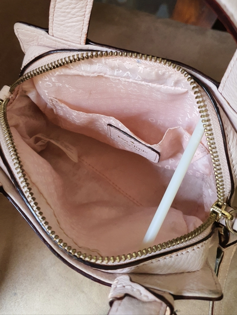 Kate Spade Grey St Mini Dominique Satchel Magnolia Pink Pebble Leather Crossbody - Picture 5 of 13